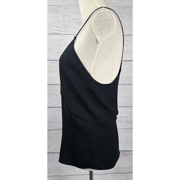 Zara Women Asymmetrical Cami V-Neck Top Black Size Small - Picture 2 of 6